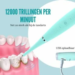 Shiney Tandsteen Verwijderaar - Tandplak Verwijderaar - Tanden Polijsten - Inclusief Tandarts Set - Tongschraper - Tandartshaakje - Elektrisch - 4 Delig - 5 Standen - Sonisch -Oral B SHOP 550x550 1507