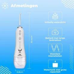 Dentools Draadloze Waterflosser - Monddouche - 5 Reinigingsstanden - 5 Opzetstukjes - 300ml Tank - Gratis Travelbag - Wit -Oral B SHOP 550x550 1532