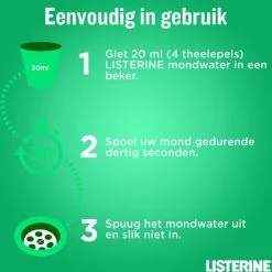 LISTERINE Fresh Mint, Mondspoeling Met Essenti?le Oli?n Voor Een Langdurig Frisse Adem, 3 X 500 Ml -Oral B SHOP 550x550 1628