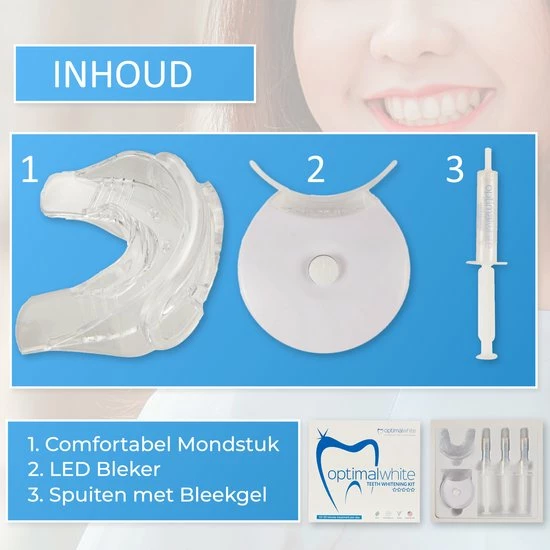 Optimal White® Tandenbleekset - Thuis 100% Veilig Tanden Bleken - Witte Tanden - Teeth Whitening - Voldoet Aan EU Regelgeving 10 Optimal White® Tandenbleekset - Thuis 100% Veilig Tanden Bleken - Witte Tanden - Teeth Whitening - Voldoet Aan EU Regelgeving - Afbeelding 10