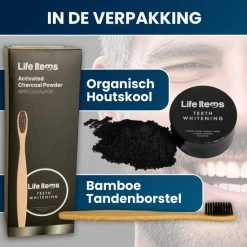 Life Items Houtskool Poeder Voor Wittere Tanden - Bamboo Tandenborstel - Tanden Bleken - Tandsteen - Tandplak - Gele Tanden - Teeth Whitener - Wit Gebit - 30 Gram -Oral B SHOP 550x550 1665