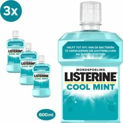 Listerine Cool Mint Mondspoeling 600 Ml - Pack Of 3