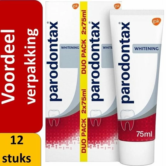 Parodontax Whitening Tandpasta - 12 X 75 ML - Voordeelverpakking 1 Parodontax Whitening Tandpasta - 12 X 75 ML - Voordeelverpakking