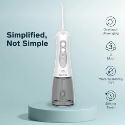 Bintoi® ISonic F500 - Waterflosser - Professionele Monddouche - Flos Voor Beugels - Flosapparaten - 3 Standen En 4 Opzetstukjes - IPX7 Waterdicht - Incl. Reistas Cadeau -Oral B SHOP 550x550 1791