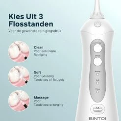 Bintoi® ISonic F500 - Waterflosser - Professionele Monddouche - Flos Voor Beugels - Flosapparaten - 3 Standen En 4 Opzetstukjes - IPX7 Waterdicht - Incl. Reistas Cadeau -Oral B SHOP 550x550 1792