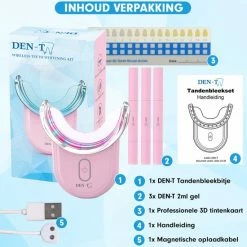 DEN-T? U-shape PRO - Tandenbleekset - 32 LED - Zonder Peroxide - Tandenbleken - Teeth Whitening - Roze - -Oral B SHOP 550x550 1900