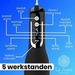 La Aster? Waterflosser ? Tandsteen Verwijderaar ? LED ? Flosapparaten ? Mondspoeling, Monddouche - Mondhygi?ne & Tandverzorging - Zwart -Oral B SHOP 550x550 1909