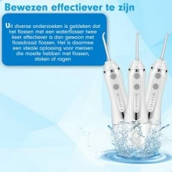 DEN-T® Waterflosser PRO V500 - 300ML - 5 Standen - 10 Opzetstukjes - Monddouche - Flosapparaat - Wit - -Oral B SHOP 550x550 227