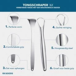 RX Goods RVS Tongschraper Voor Mondverzorging – 4 Stuks – Tongreiniger, Tongborstel & Tong Schraper – Duurzaam & Herbruikbaar -Oral B SHOP 550x550 347