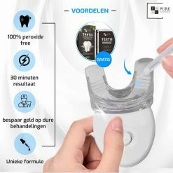 Pure Luxure Teeth Whitening Kit - Zonder Peroxide - Met Handleiding En Ebook - Tandenbleekset - LED Tanden Bleken - Inclusief Whitening Strips - 100% Natuurlijk & Peroxidevrij - Black Friday 2022 -Oral B SHOP 550x550 590