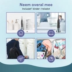 Trebin Waterflosser Draadloos - 360? Graden Draaibare Kop - Waterpik - Elektrisch - Oplaadbaar - Flosapparaat - Monddouche - 4 Standen - 3 Opzetstukken - 260 Ml Tank - Zwart -Oral B SHOP 550x550 638