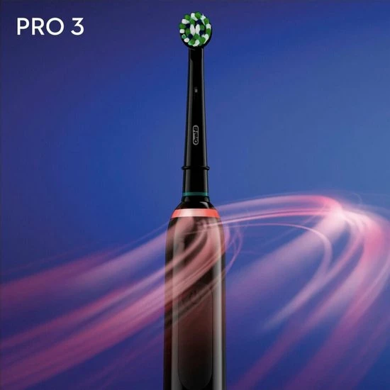Oral B Oral-B Pro 3 3000 - Zwart - Elektrische Tandenborstel - Ontworpen Door Braun - Black Edition 7 Oral B Oral-B Pro 3 3000 - Zwart - Elektrische Tandenborstel - Ontworpen Door Braun - Black Edition - Afbeelding 7
