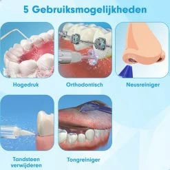 DEN-T? Waterflosser PRO V500 - 300ML - 5 Standen - 10 Opzetstukjes - Monddouche - Flosapparaat - Zwart - -Oral B SHOP 550x550 8