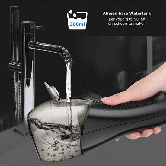 Bluemay Waterflosser - Monddouche - Waterflosser Elektrisch - Waterflosser Draadloos - Tandsteen Verwijderaar - Tandplak Verwijderaar - Zwart 8 Bluemay Waterflosser - Monddouche - Waterflosser Elektrisch - Waterflosser Draadloos - Tandsteen Verwijderaar - Tandplak Verwijderaar - Zwart - Afbeelding 8
