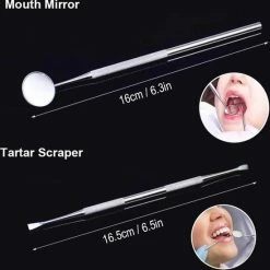 WeCare Compleet Tandarts Setje ?4 Stuks Tandsteenhaakje ? Tandartshaakje - Mondspiegel ? Tandarts Gereedschap ? Mondverzorging ? Stainless Steel -Oral B SHOP 550x552 7