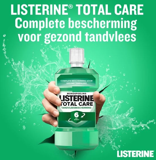 LISTERINE Total Care Tandvleesbescherming: Mondspoeling Voor Complete Bescherming Voor Gezond Tandvlees Met 6-in-1 Effect - Met Essentiële Oliën, Fluoride En Zinkformule, 3 X 500 Ml 3 LISTERINE Total Care Tandvleesbescherming: Mondspoeling Voor Complete Bescherming Voor Gezond Tandvlees Met 6-in-1 Effect - Met Essentiële Oliën, Fluoride En Zinkformule, 3 X 500 Ml - Afbeelding 3