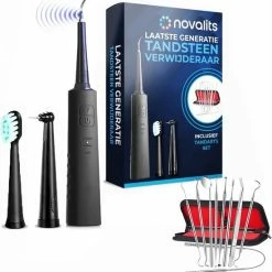 Novalits? Elektrische Tandsteen Verwijderaar Met LED Verlichting - Incl. Tandenborstel & Uitgebreide Tandarts Accessoires - Tandplak Verwijderaar - Complete Mondverzorging