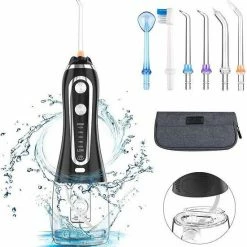 Nula Inspirations Nula Waterflosser - Tandsteen Verwijderaar - Monddouche - 6 Opzetstukken - Incl Opbergtas/ MicroTandenborstel - Zwart
