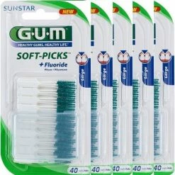 GUM Soft Picks Large - 5 X 40 Stuks - Ragers - Voordeelverpakking