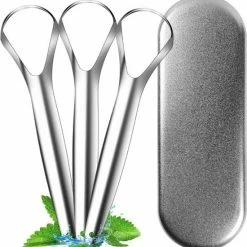 SolidStock Professionele Tongschraper Voor Mondverzorging - 4 Delige Tongreiniger - Ayurveda - RVS -Oral B SHOP 550x575 1