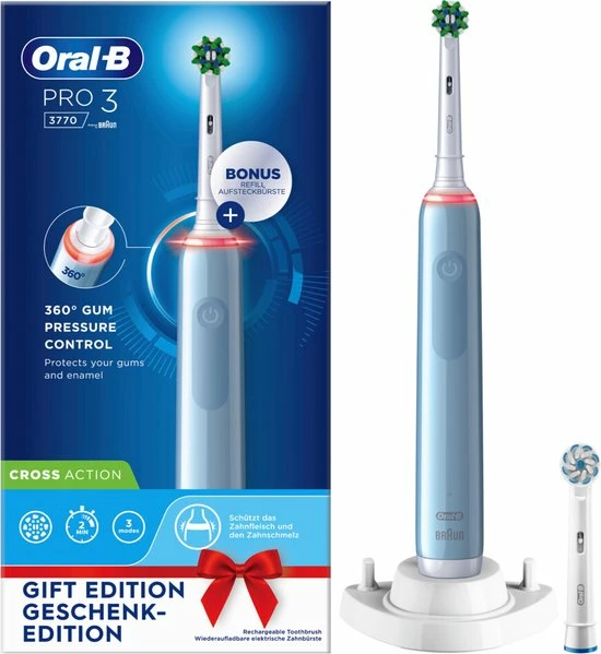 Oral B Oral-B Pro 3 3770 - Elektrische Tandenborstel - Blauw 1 Oral B Oral-B Pro 3 3770 - Elektrische Tandenborstel - Blauw