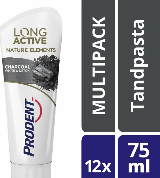 Prodent Charcoal Whitening & Detox Tandpasta - 12 X 75 Ml - Voordeelverpakking 2 Prodent Charcoal Whitening & Detox Tandpasta - 12 X 75 Ml - Voordeelverpakking - Afbeelding 2