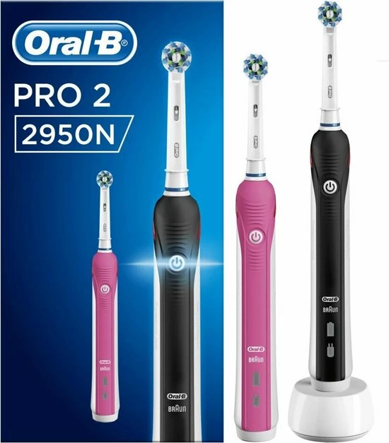 Oral B Oral-B PRO 2 2950N - Elektrische Tandenborstel - Duopack - Zwart En Roze 15 Oral B Oral-B PRO 2 2950N - Elektrische Tandenborstel - Duopack - Zwart En Roze - Afbeelding 15