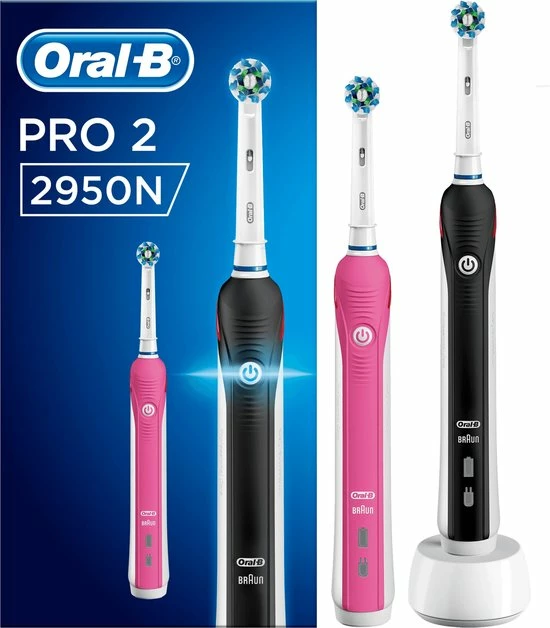 Oral B Oral-B PRO 2 2950N - Elektrische Tandenborstel - Duopack - Zwart En Roze 1 Oral B Oral-B PRO 2 2950N - Elektrische Tandenborstel - Duopack - Zwart En Roze