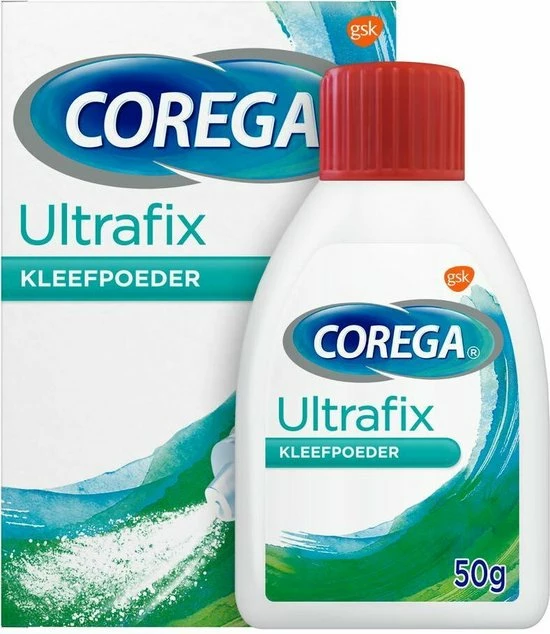 Corega Ultrafix Kleefpoeder Kunstbitverzorging 50 Gr 1 Corega Ultrafix Kleefpoeder Kunstbitverzorging 50 Gr