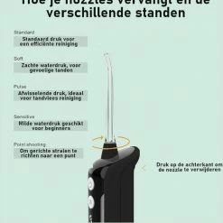 La Aster? Waterflosser ? Tandsteen Verwijderaar ? LED ? Flosapparaten ? Mondspoeling, Monddouche - Mondhygi?ne & Tandverzorging - Zwart -Oral B SHOP 550x639 6