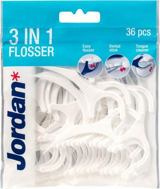 6x Jordan 3-in-1 Flosser 36 Stuks 1 6x Jordan 3-in-1 Flosser 36 Stuks