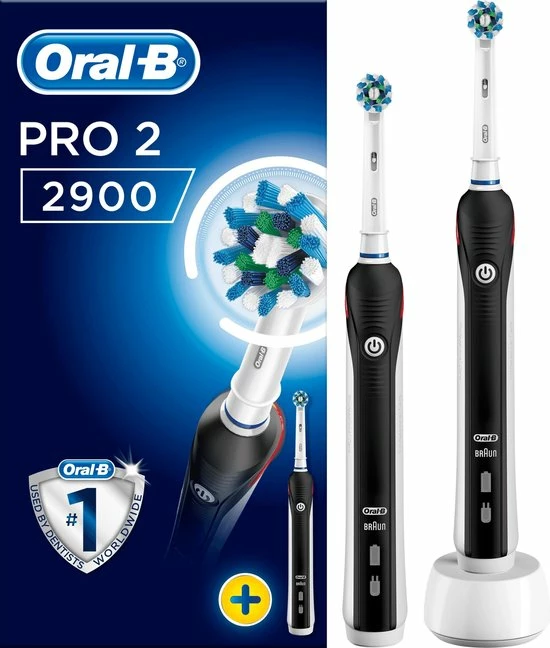 Oral B Oral_B Pro 2 - 2900 - Duoverpakking Elektrische Tandenborstel - Zwart 26 Oral B Oral_B Pro 2 - 2900 - Duoverpakking Elektrische Tandenborstel - Zwart - Afbeelding 26