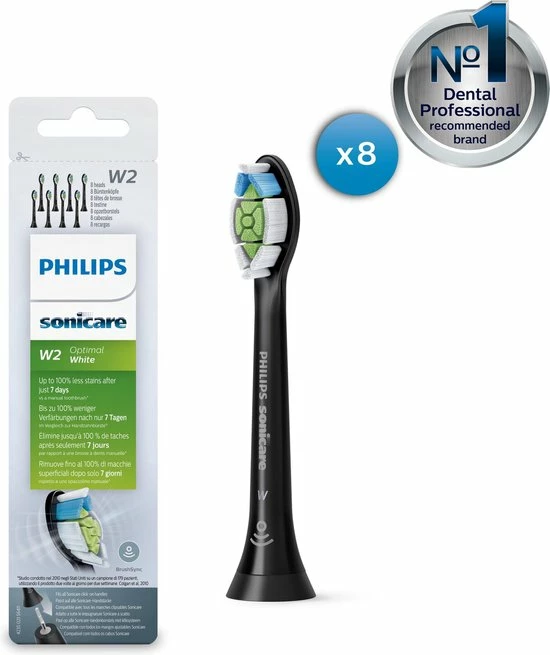 Philips Sonicare W2 Optimal White HX6068/13 - Opzetborstels - 8 Stuks 15 Philips Sonicare W2 Optimal White HX6068/13 - Opzetborstels - 8 Stuks - Afbeelding 15