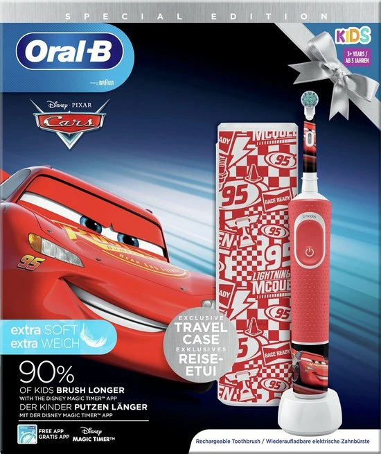 Oral B Oral-B Kids Cars - Elektrische Tandenborstel - Powered By Braun - 1 Handvat En 1 Opzetborstel 12 Oral B Oral-B Kids Cars - Elektrische Tandenborstel - Powered By Braun - 1 Handvat En 1 Opzetborstel - Afbeelding 12