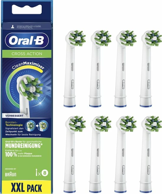 Oral B Oral-B CrossAction - Met CleanMaximiser-technologie - Opzetborstels - 8 Stuks 11 Oral B Oral-B CrossAction - Met CleanMaximiser-technologie - Opzetborstels - 8 Stuks - Afbeelding 11