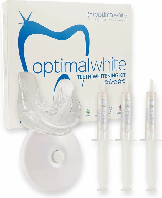 Optimal White® Tandenbleekset - Thuis 100% Veilig Tanden Bleken - Witte Tanden - Teeth Whitening - Voldoet Aan EU Regelgeving 1 Optimal White® Tandenbleekset - Thuis 100% Veilig Tanden Bleken - Witte Tanden - Teeth Whitening - Voldoet Aan EU Regelgeving