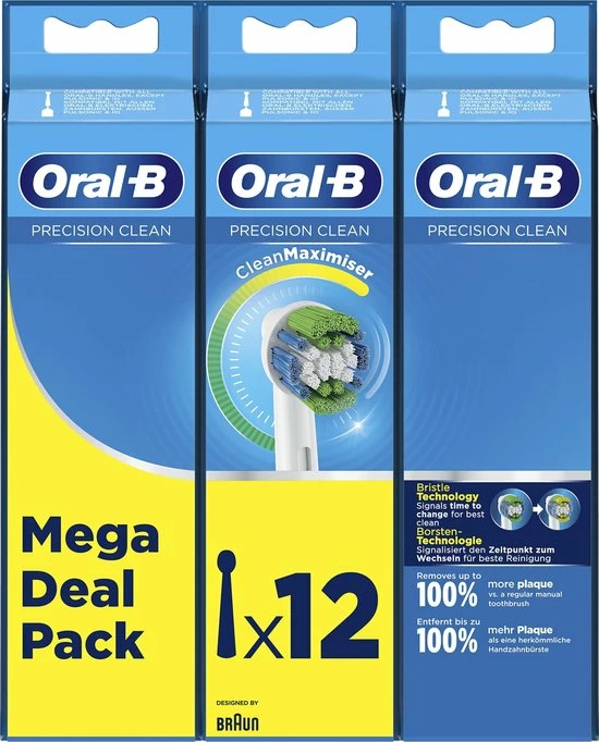 Oral B Oral-B Precision Clean - Met CleanMaximiser-technologie - Opzetborstels - 12 Stuks 5 Oral B Oral-B Precision Clean - Met CleanMaximiser-technologie - Opzetborstels - 12 Stuks - Afbeelding 5