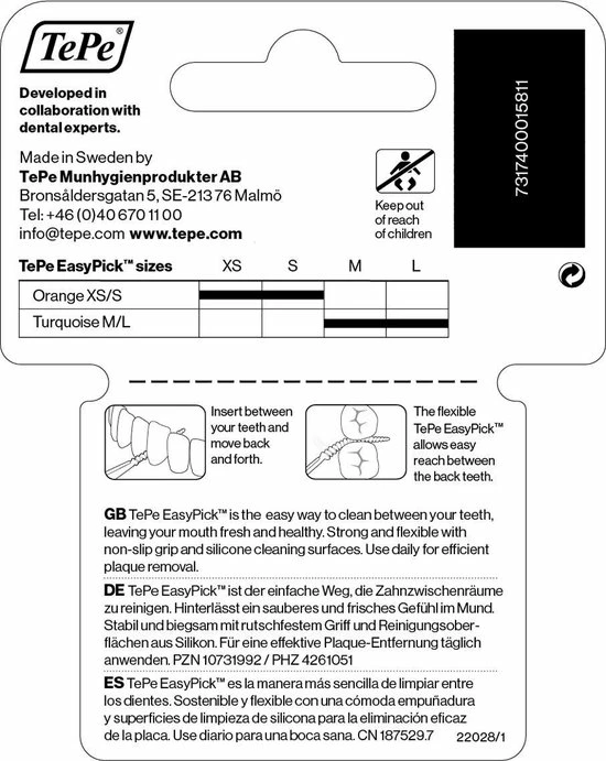 TePe EasyPick XS-S Oranje 36 Stuks 4 TePe EasyPick XS-S Oranje 36 Stuks - Afbeelding 4
