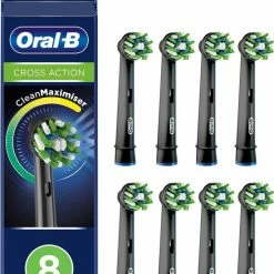 Oral B Oral-B CrossAction - Met CleanMaximiser-technologie - Opzetborstels - Zwart - 8 Stuks