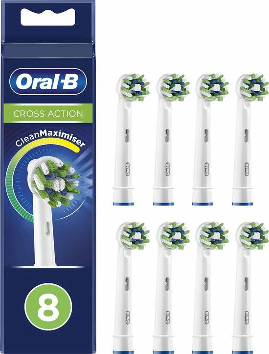 Oral B Oral-B CrossAction - Met CleanMaximiser-technologie - Opzetborstels - 8 Stuks 1 Oral B Oral-B CrossAction - Met CleanMaximiser-technologie - Opzetborstels - 8 Stuks