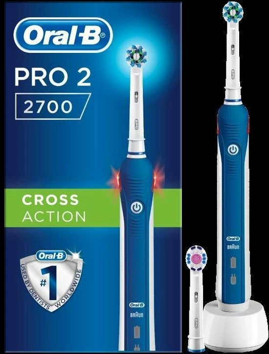 Oral B Oral-B Pro 2 2700 CrossAction - Elektrische Tandenborstel - Blauw, Wit 7 Oral B Oral-B Pro 2 2700 CrossAction - Elektrische Tandenborstel - Blauw, Wit - Afbeelding 7