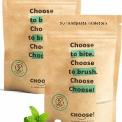 Choose! CHOOSE Tandpasta Tabletten - Navulling 180 Tabletten - Duurzaam - Aanbevolen Door Tandartsen - Zero Waste - Vegan - Fluoride - Ecologisch Verantwoord