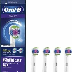 Oral B Oral-B 3D White - Met CleanMaximiser-technologie - Opzetborstels - 4 Stuks -Oral B SHOP 550x728
