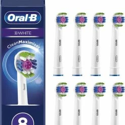 Oral B Oral-B 3D White - Met CleanMaximiser-technologie - Opzetborstels - 8 Stuks - Brievenbusverpakking