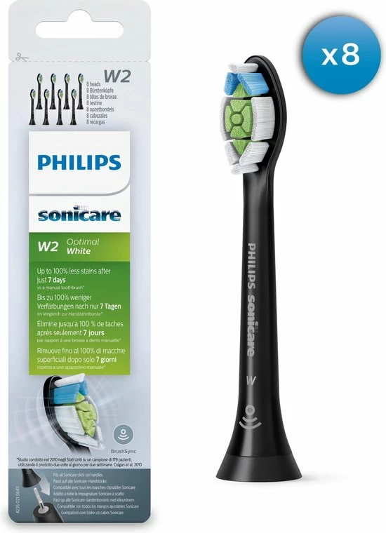 Philips Sonicare W2 Optimal White HX6068/13 - Opzetborstels - 8 Stuks 13 Philips Sonicare W2 Optimal White HX6068/13 - Opzetborstels - 8 Stuks - Afbeelding 13