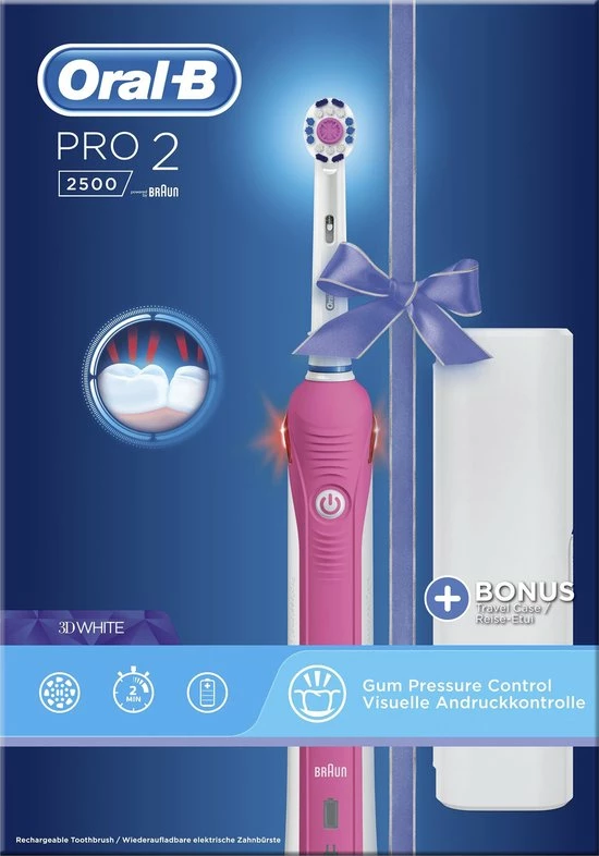 Oral B Oral-B PRO 2500 3D - Elektrische Tandenborstel - Roze 14 Oral B Oral-B PRO 2500 3D - Elektrische Tandenborstel - Roze - Afbeelding 14