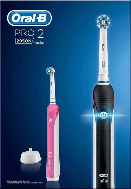 Oral B Oral-B PRO 2 2950N - Elektrische Tandenborstel - Duopack - Zwart En Roze 19 Oral B Oral-B PRO 2 2950N - Elektrische Tandenborstel - Duopack - Zwart En Roze - Afbeelding 19