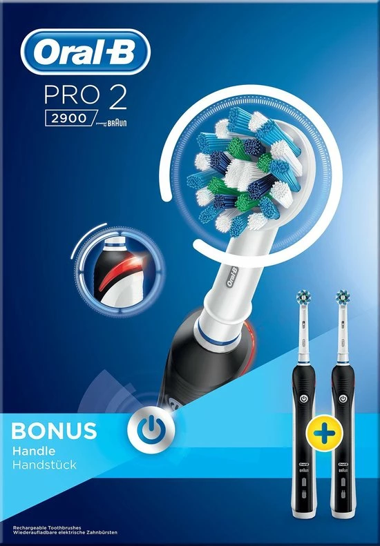 Oral B Oral_B Pro 2 - 2900 - Duoverpakking Elektrische Tandenborstel - Zwart 25 Oral B Oral_B Pro 2 - 2900 - Duoverpakking Elektrische Tandenborstel - Zwart - Afbeelding 25