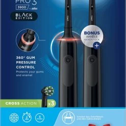 Oral B Oral-B Pro 3 3900 - Elektrische Tandenborstel - Duo 2 X Zwart -Oral B SHOP 550x792