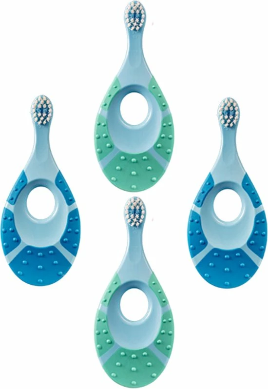 Jordan Tandenborstel Baby STEP 1 (0-2 JAAR) 4 Stuks Blauw / Groen 1 Jordan Tandenborstel Baby STEP 1 (0-2 JAAR) 4 Stuks Blauw / Groen